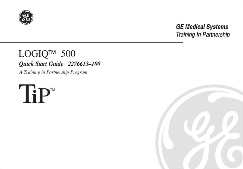 GE Medical Systems LOGIQ 500 quick start guide