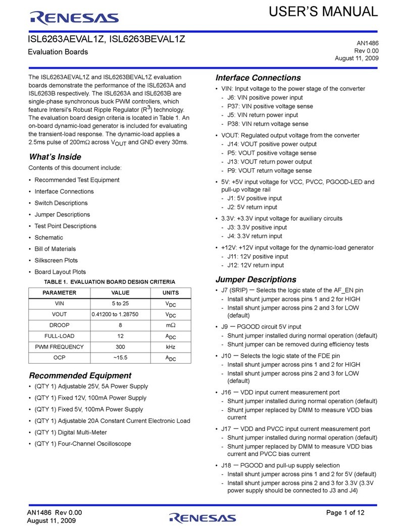 Renesas ISL6263AEVAL1Z User manual