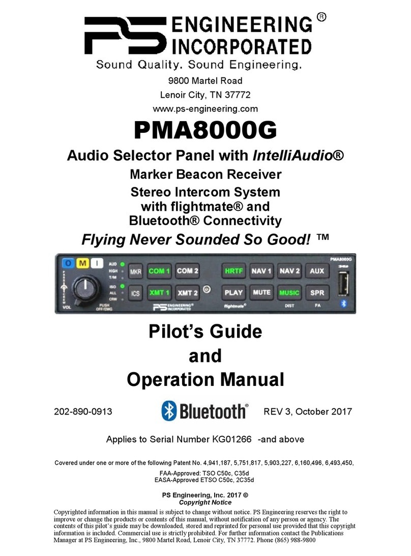 PS Engineering PMA8000G Pilot's guide and operation manual PS Engineering PMA8000G Pilot's guide and operation manual