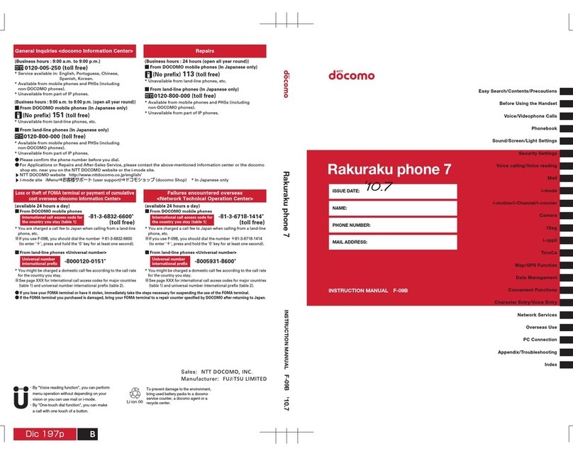 NTT docomo Rakuraku 7 User manual