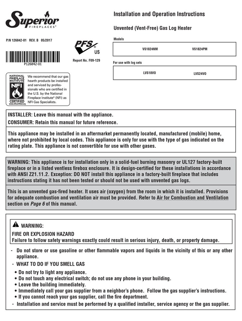 Superior Fireplaces VS1824NM Installation and operation instructions