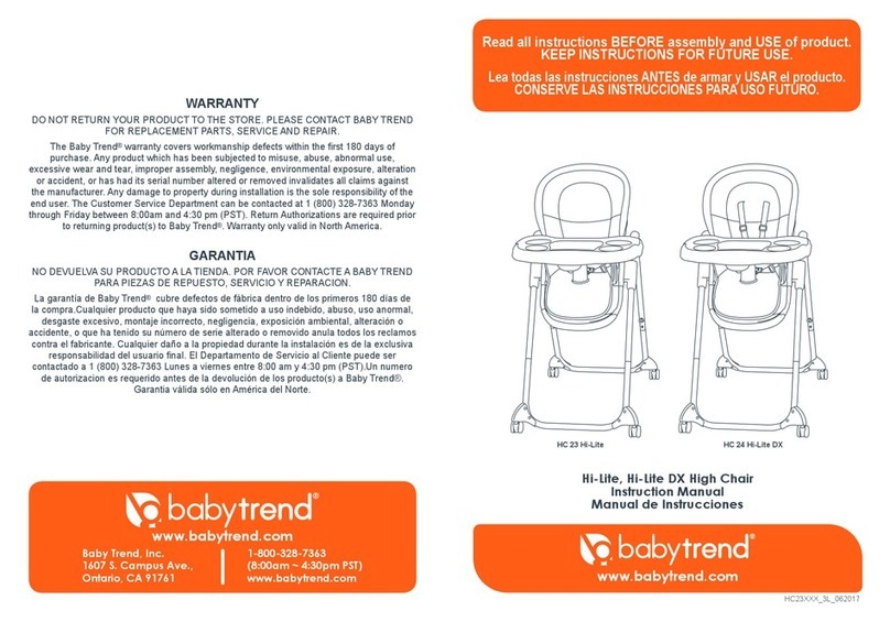 Baby Trend HC 24 Hi-Lite DX User manual