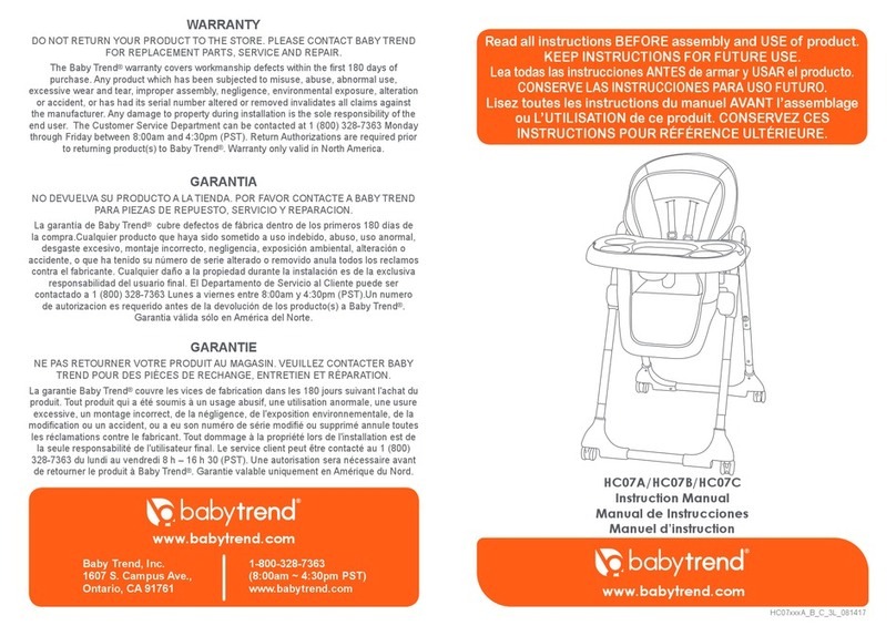 Baby Trend HC07A instruction manual