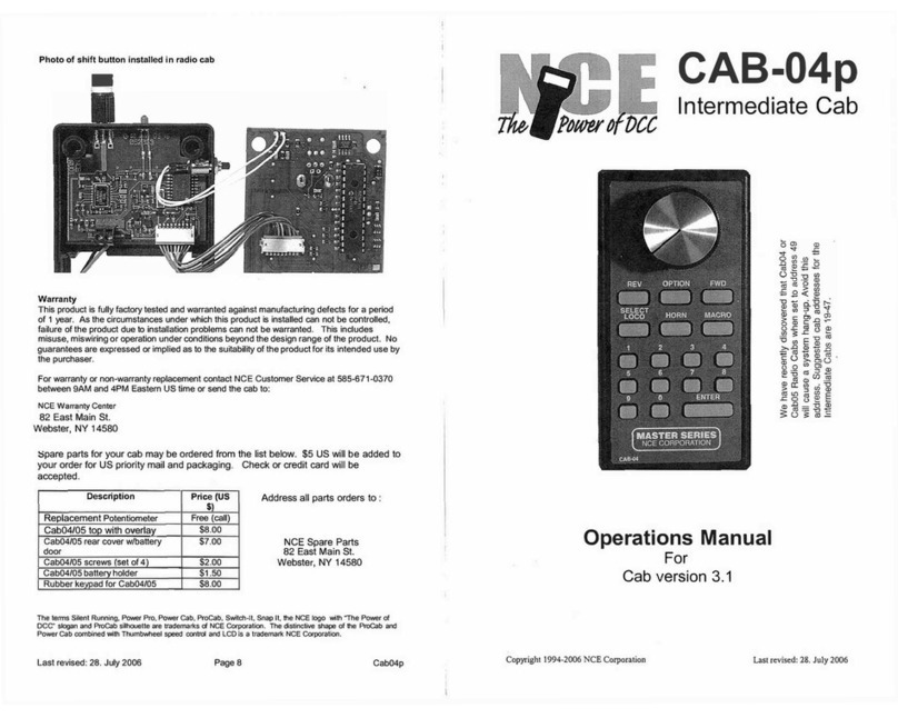 NCE CAB-04p Operation manual