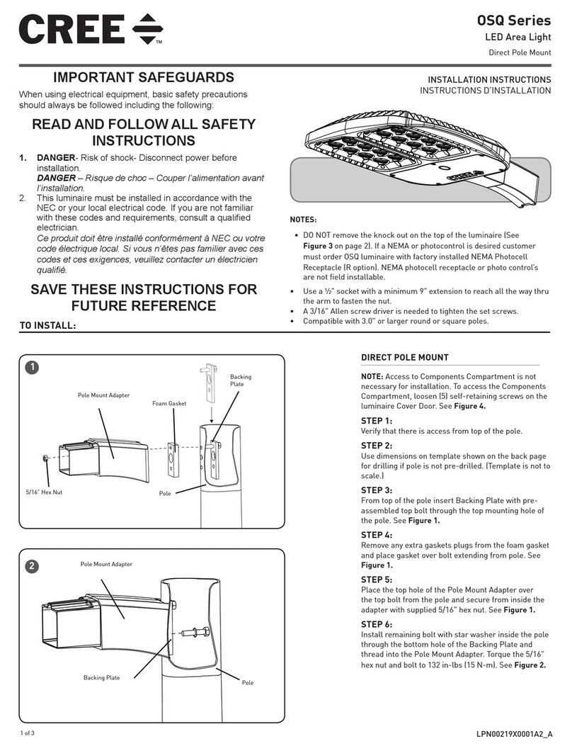 Cree OSQ Series installation instructions Cree OSQ Series installation instructions