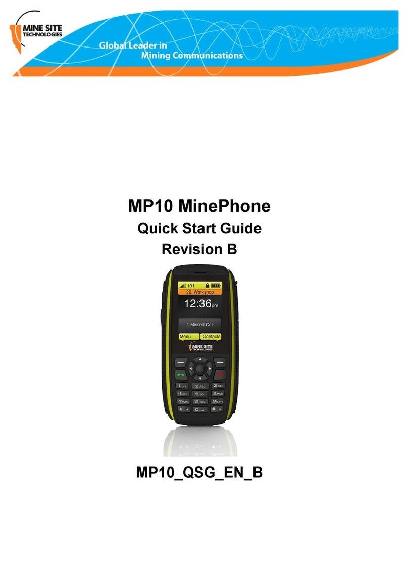 Mine Site Technologies MinePhone MP10 quick start guide