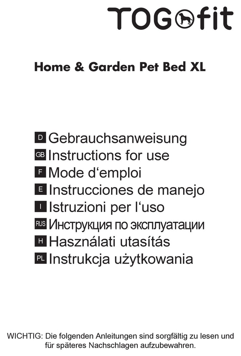Togfit Home & Garden Pet Bed XL Instructions for use