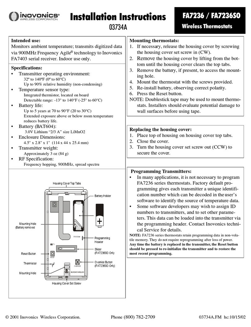 Inovonics FA7236 installation instructions