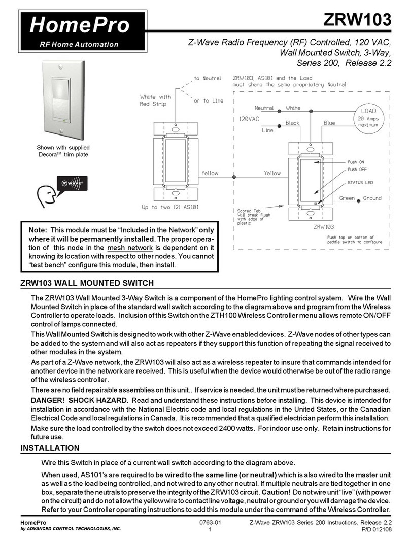 HomePro ZRW103 manual