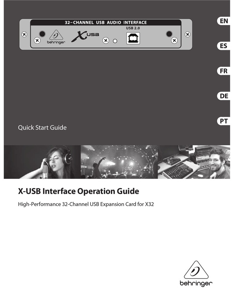 Behringer X-USB quick start guide
