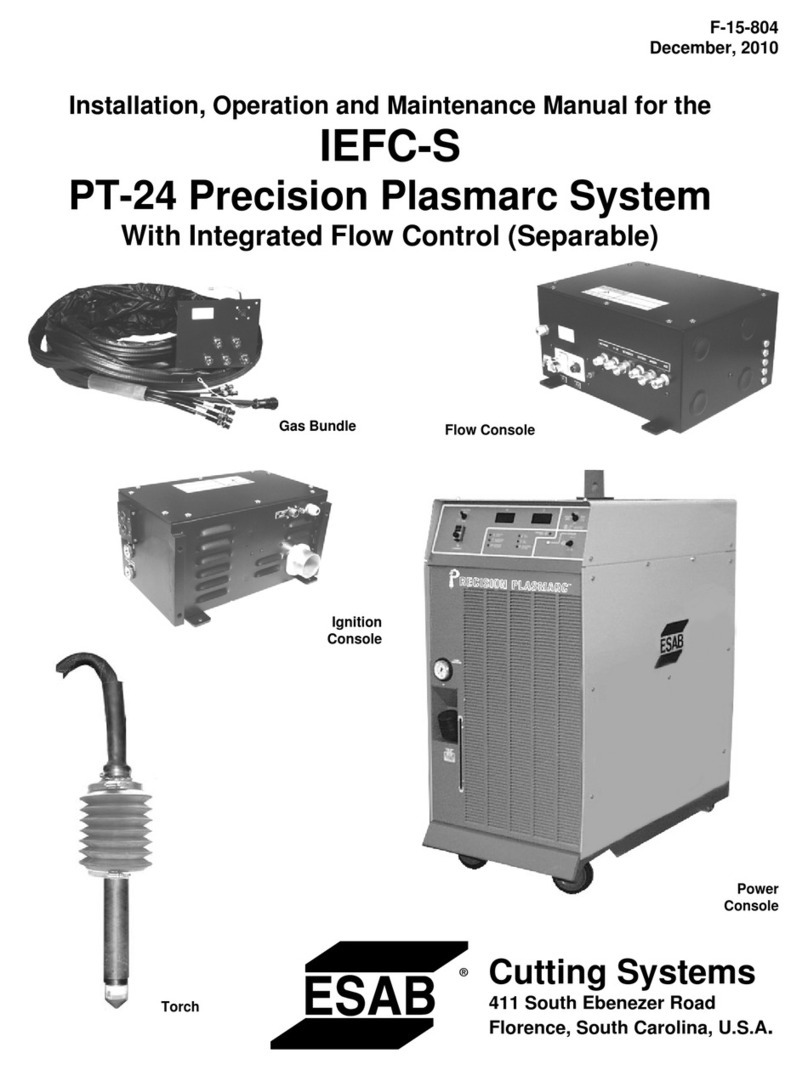 ESAB Precision Plasmarc IEFC-S PT-24 Installation, operation and maintenance manual