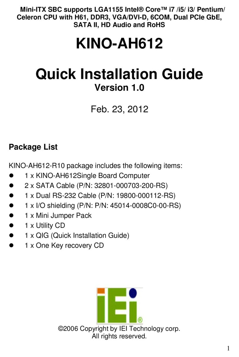 IEI Technology KINO-AH612 Quick installation guide