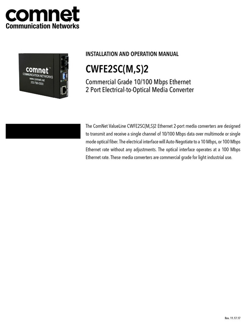 Comnet CWFE2SC2 Installation and operation manual