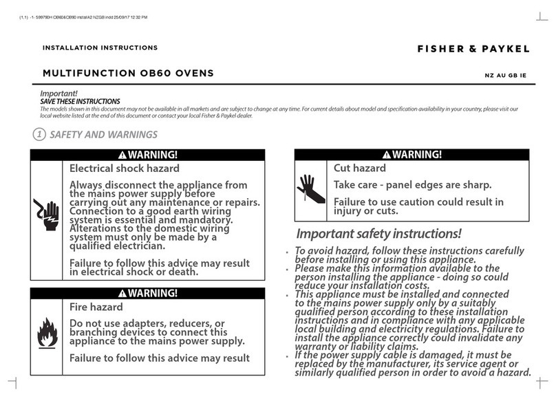 Fisher & Paykel OB60B Series User manual Fisher & Paykel OB60B Series User manual