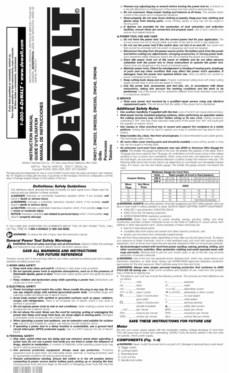 DeWalt DW217 User manual