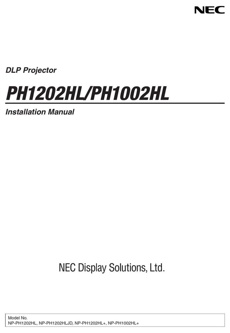 NEC PH1202HL installation manual