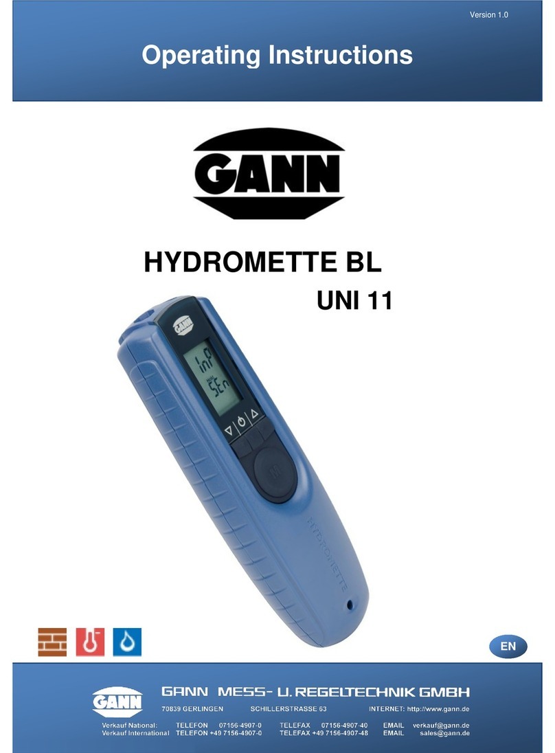 GANN Hydromette BL UNI 11 operating instructions