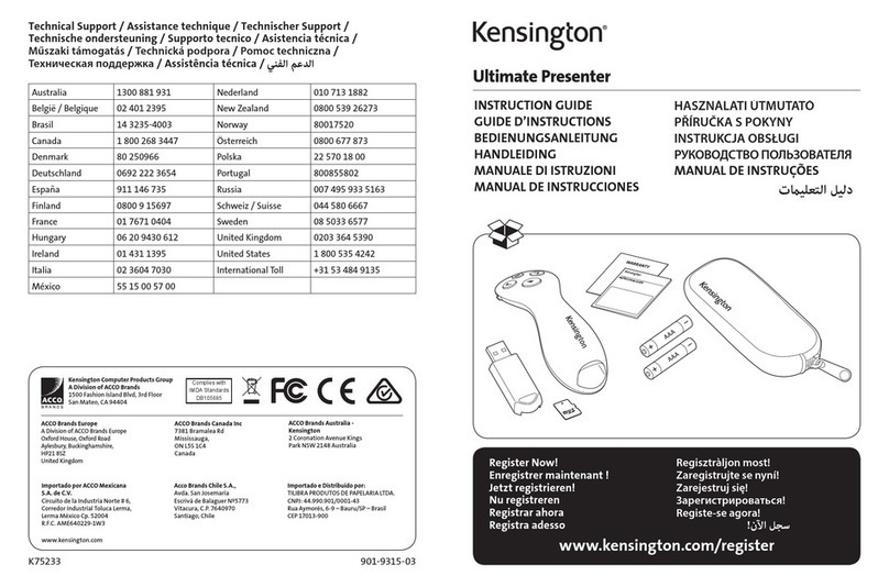 Kensington Ultimate Presenter Instruction guide