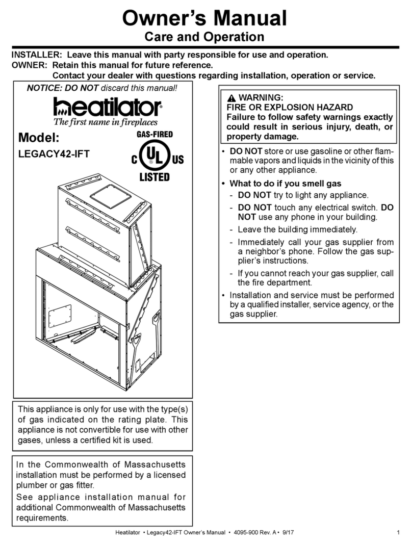 Heatilator LEGACY42-IFT User manual