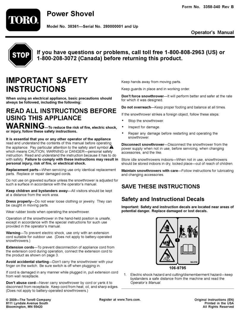 Toro Power Shovel 38361 User manual