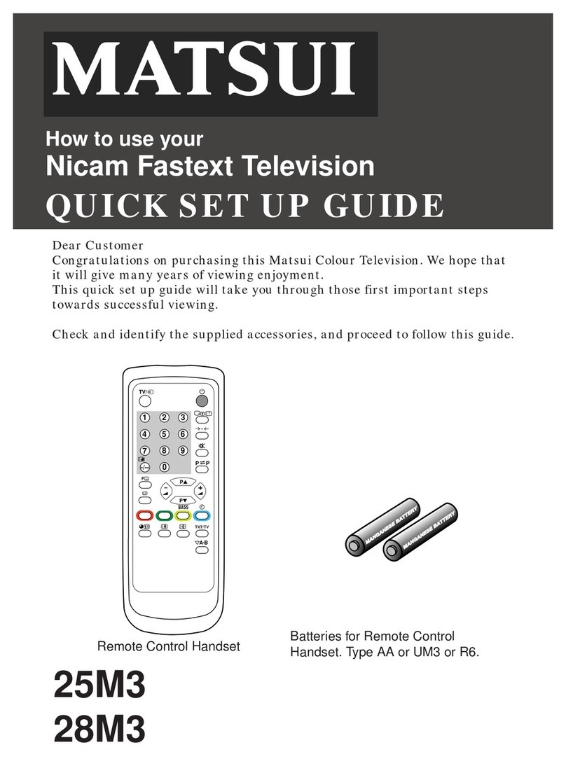 Matsui 25M3 Quick setup guide