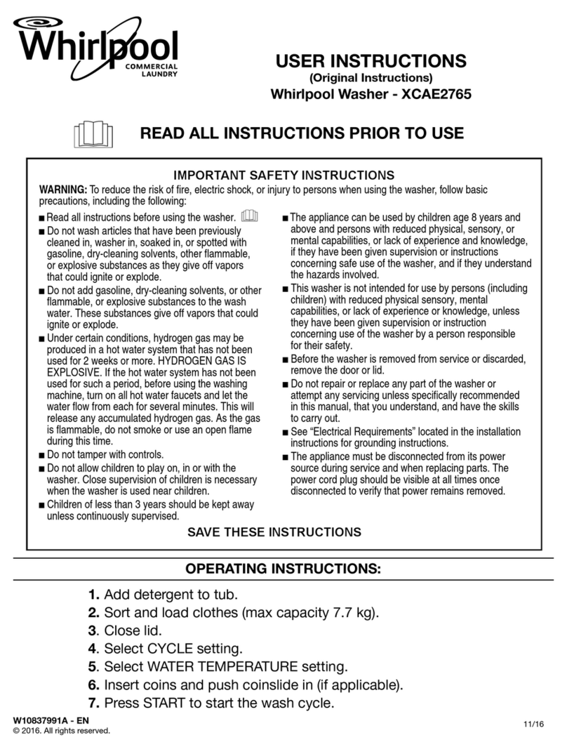 Whirlpool XCAE2765 User instructions