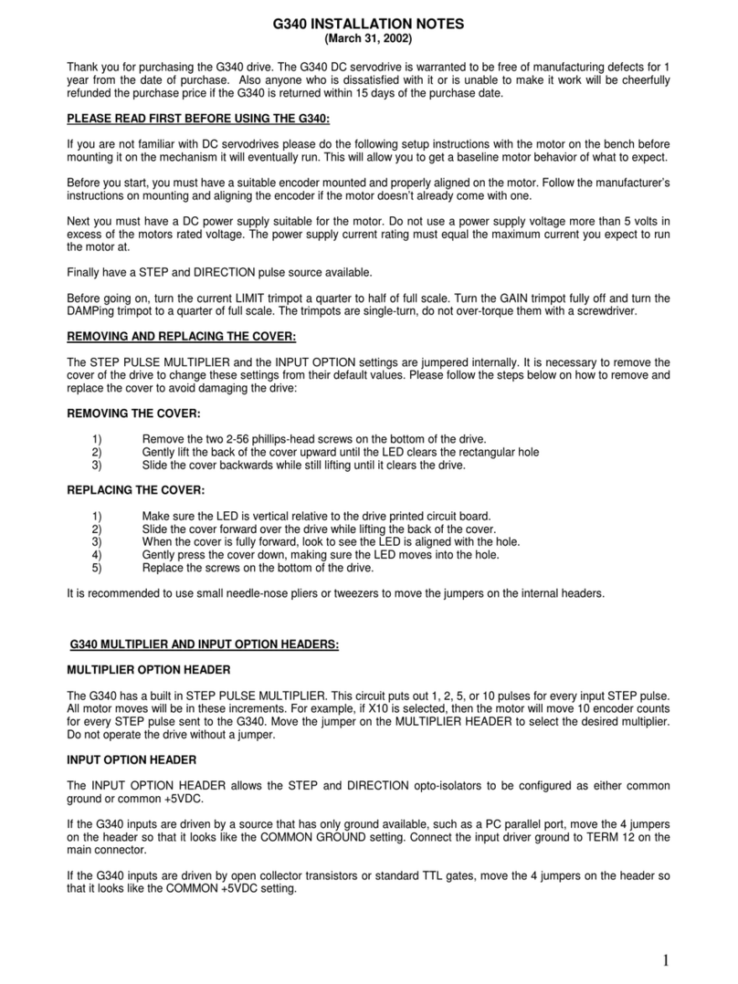 Geckodrive G340 Installation notes