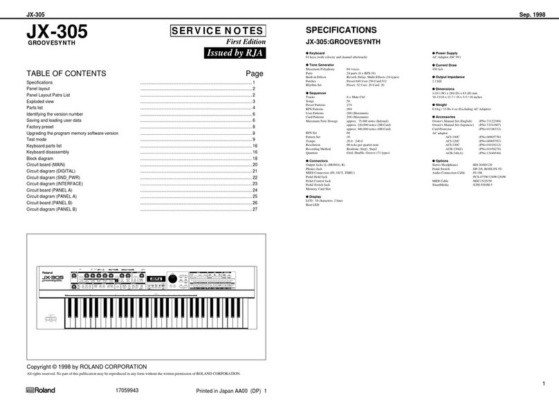 Roland JX-305 Operating and maintenance manual