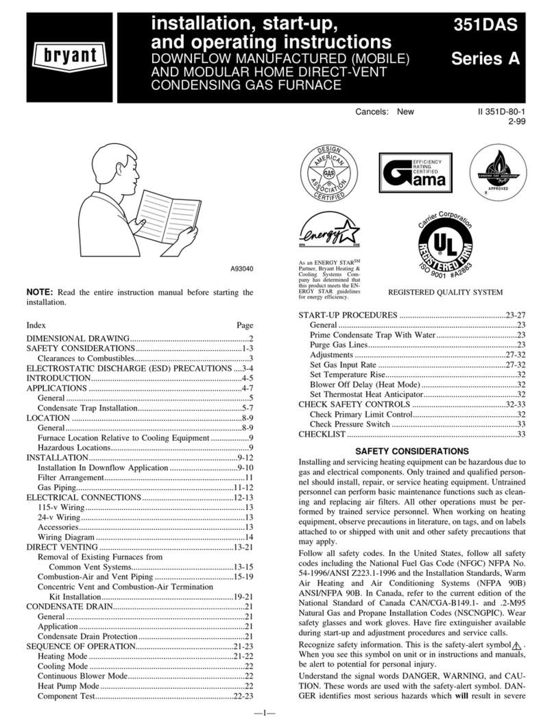 Bryant 351DAS Installation manual