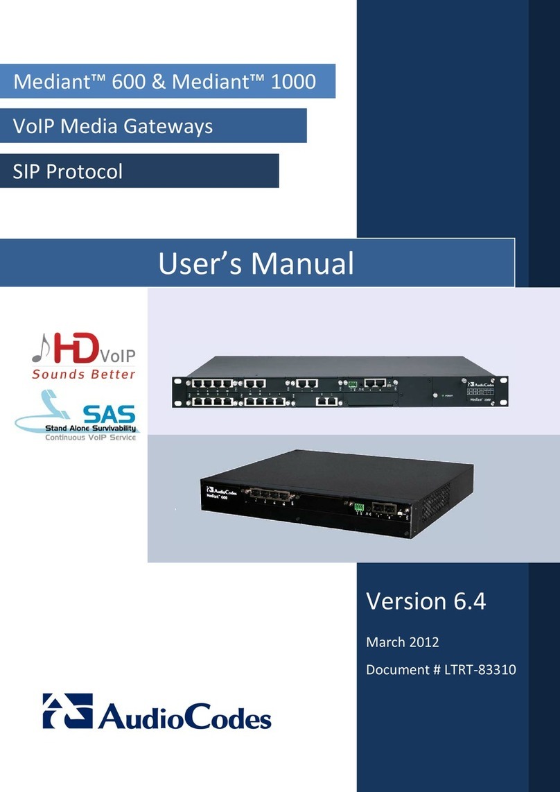 AudioCodes Mediant 1000 User manual