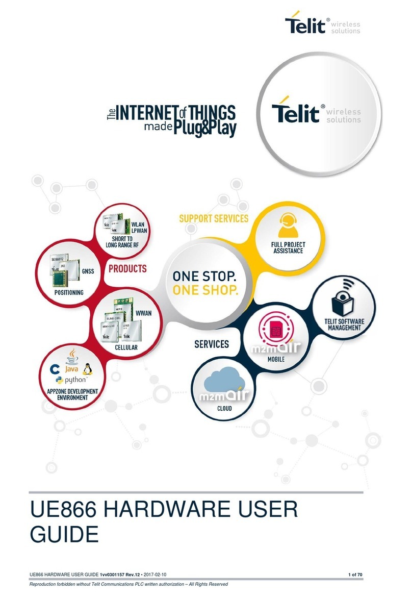 Telit Wireless Solutions UE866-N3G Installation manual Telit Wireless Solutions UE866-N3G Installation manual