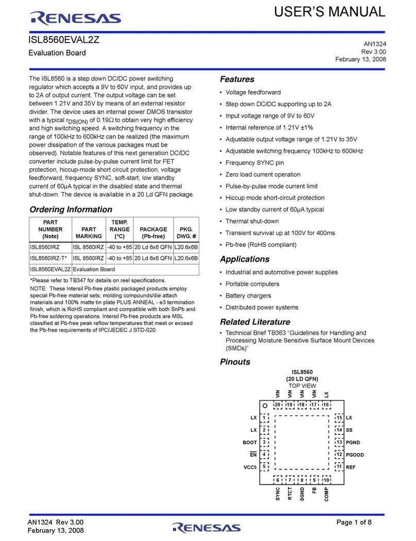 Renesas ISL8560EVAL2Z User manual