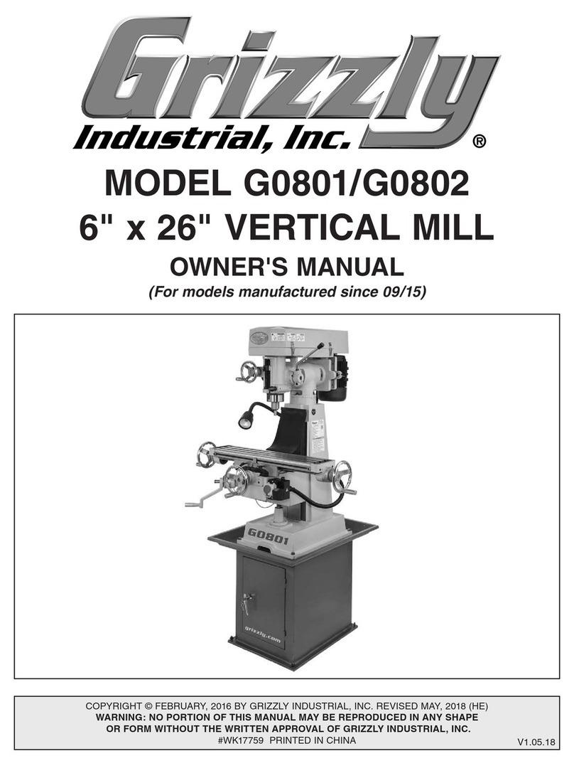 Grizzly G0801 owner's manual