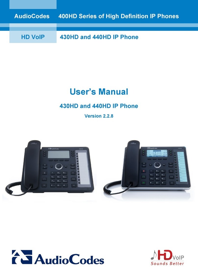 AudioCodes 440HD User manual AudioCodes 440HD User manual