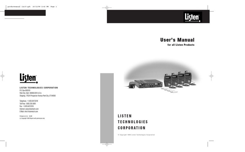 Listen Technologies LT-800 user manual Listen Technologies LT-800 user manual