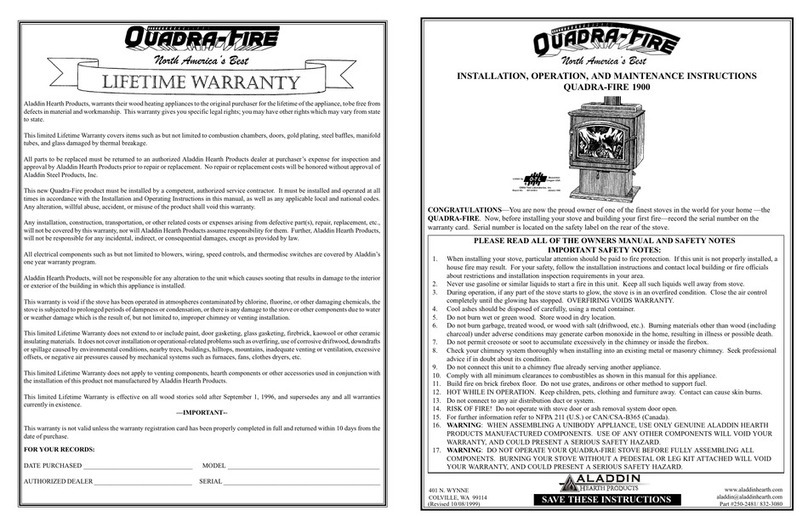 Quadra-Fire 1900 Manual