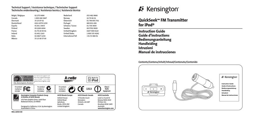 Kensington QuickSeek Instruction guide