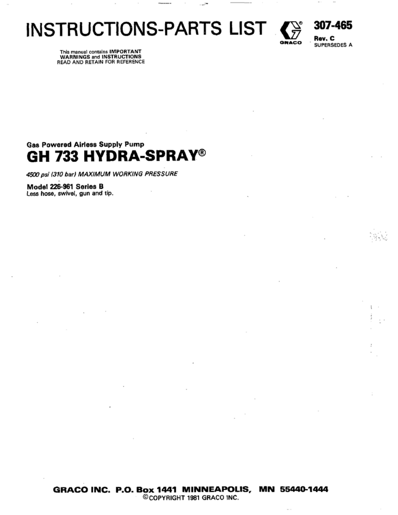 Graco GH 733 HYDRA-SPRAY Instructions-parts list