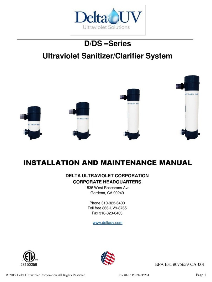 Delta UV D-31 Installation and maintenance manual