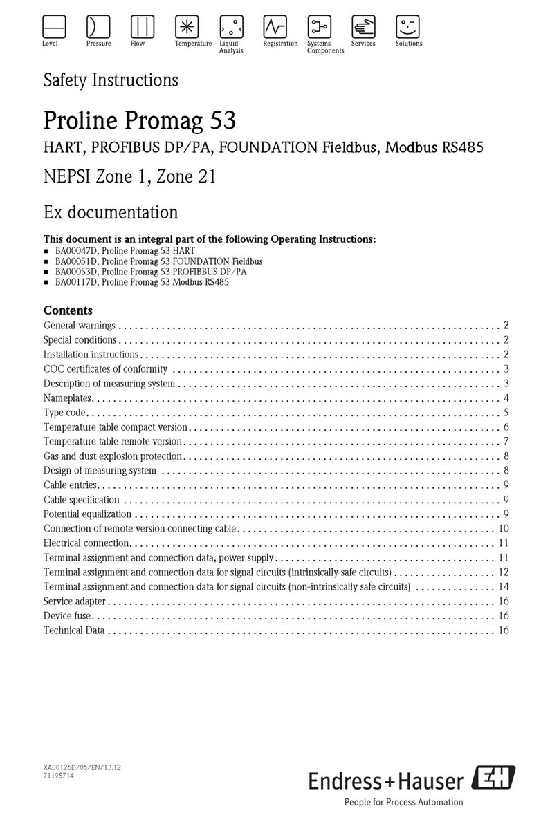 Endress+Hauser PROline promag 53 Safety instructions