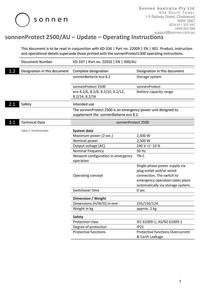 Sonnen Protect2500 operating instructions