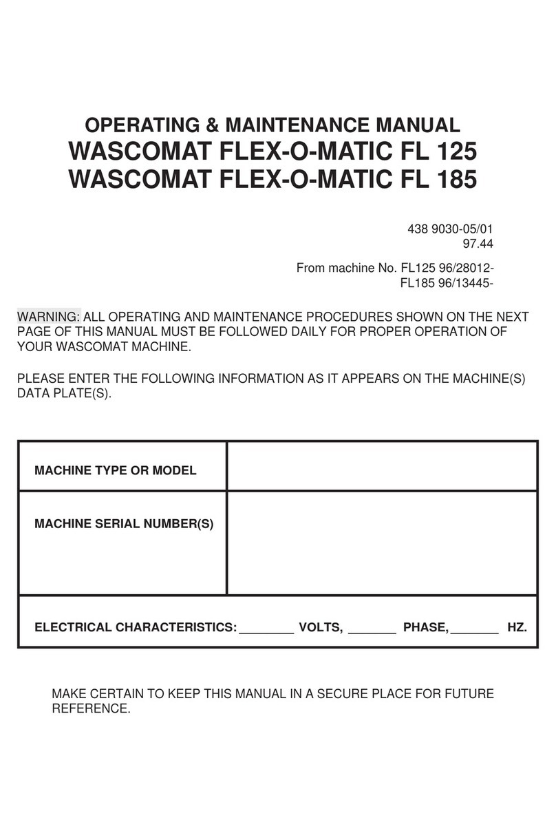 Wascomat Flex-O-Matic FL 125 Installation and operation manual