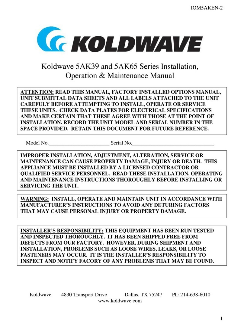 Koldwave 5AK39BFA Instruction manual Koldwave 5AK39BFA Instruction manual