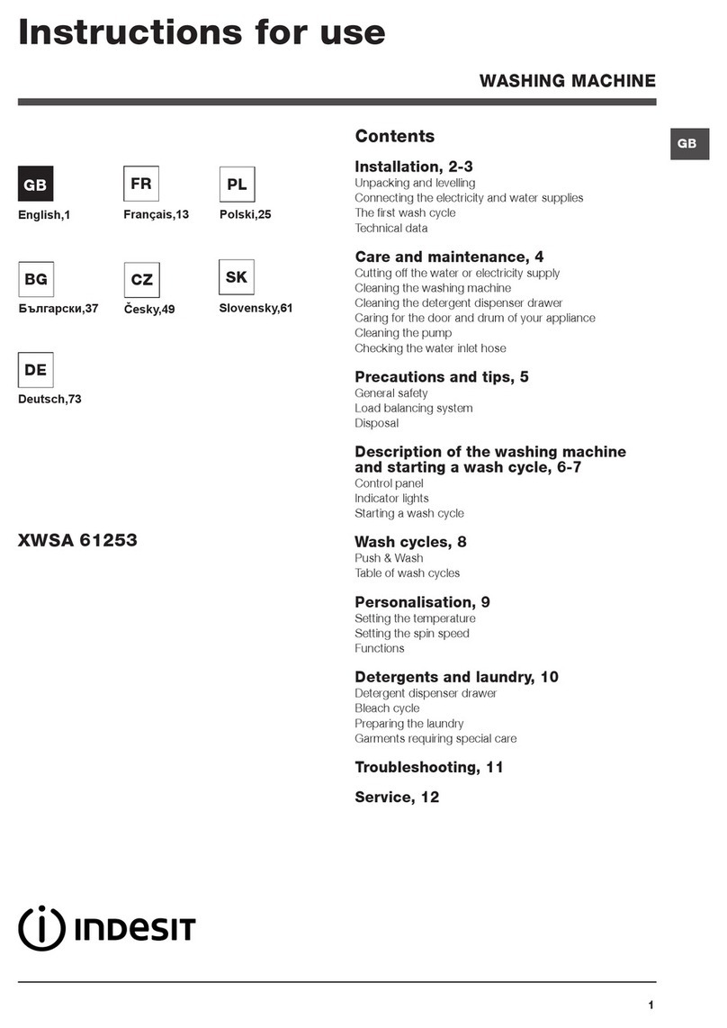 Indesit XWSA 61253 User manual