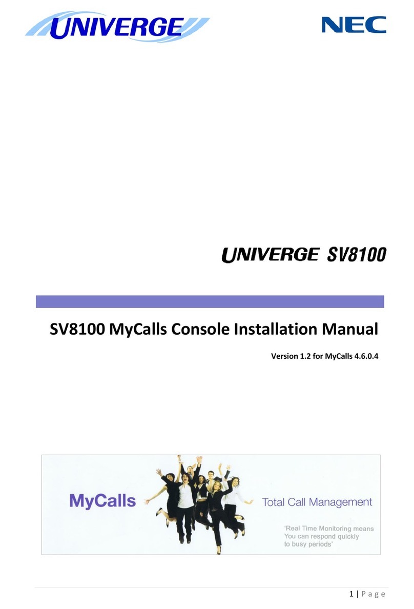 NEC Univerge SV8100 User manual