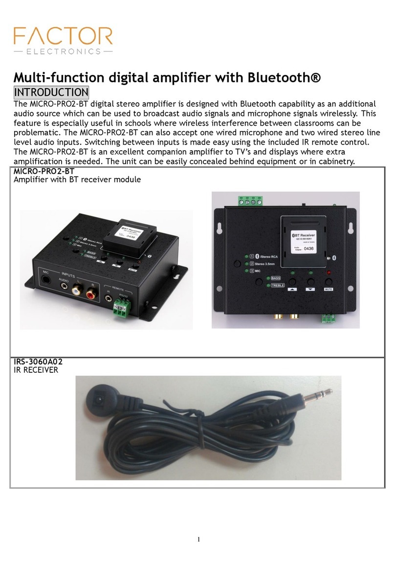 Factor Electronics MICRO-PRO2-BT User manual