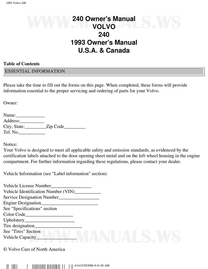 Volvo 240 1993 owner's manual