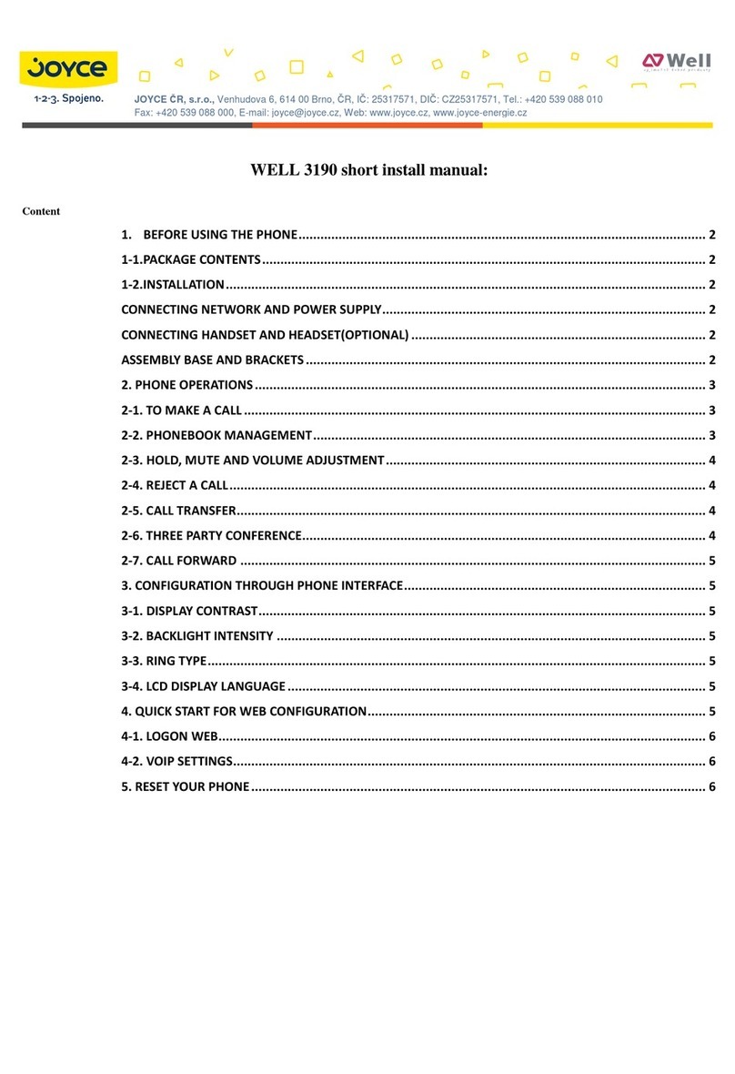 JOYCE WELL 3190 User manual