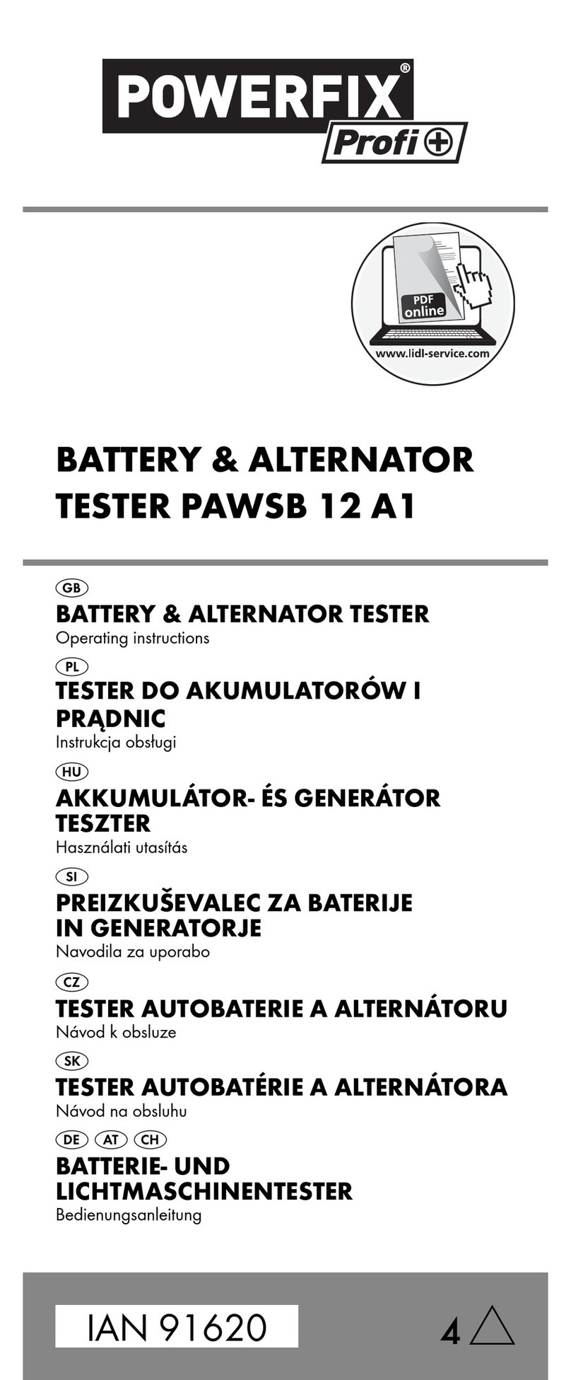 Powerfix Profi PAWSB 12 A1 operating instructions