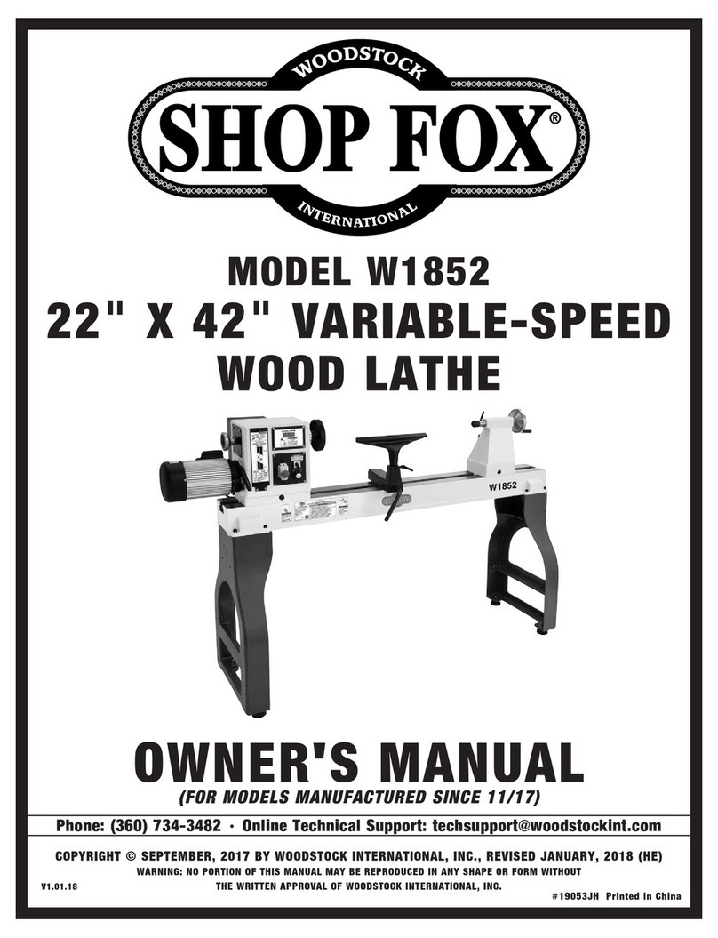 Shop fox W1852 owner's manual